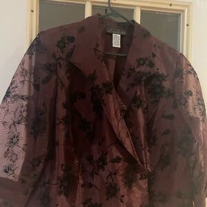 Alex Evenings Plus Size 2X Sheer Dress Blouse